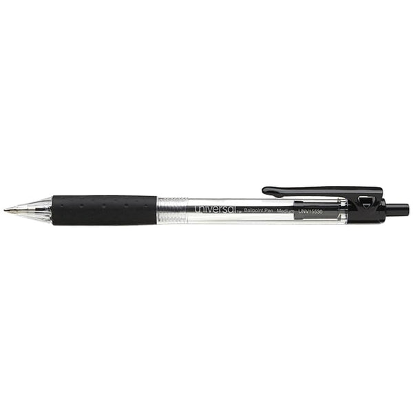 Smooth-Flowing Black Ink Retractable Ballpoint Pens - 1mm Fine Point Tip Pen with Comfort Grip - Ergonomic Design for Effortless Writing - Ideal for Office, School, and Home Use