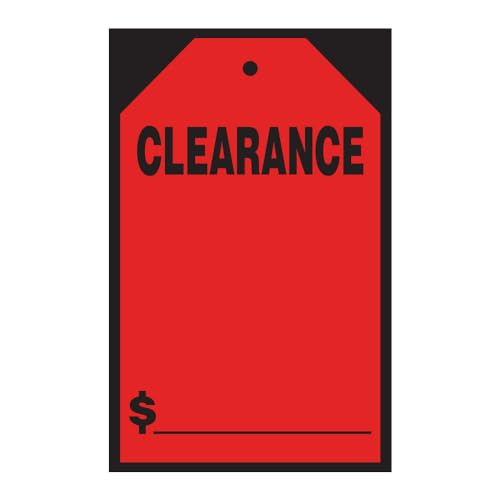 Vibrant Red Clearance Window Price Stickers – 7
