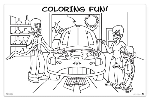 Coloring Pad for Kids - 17" x 11" Large Comfortable Padded Top, Easy One-Sheet Dispensing - Ideal for Sales and Service Departments, Great for Entertaining Children - 50 Sheets/Pad