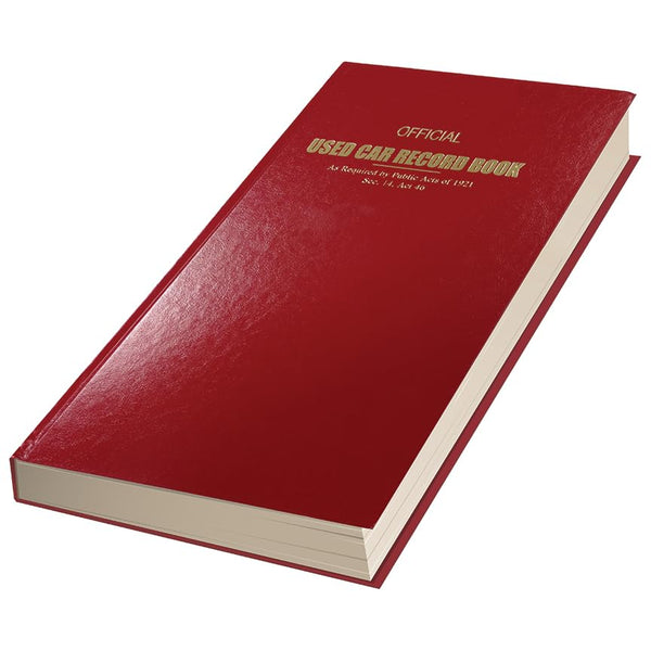 Used Car Record Book (Police Book) - Hardcover Transaction Log for Dealerships - 8-3/4" × 13-1/2" Black Ink Book with 256 pages, 3 Forms Per Page (Total of 768 Vehicle Records)