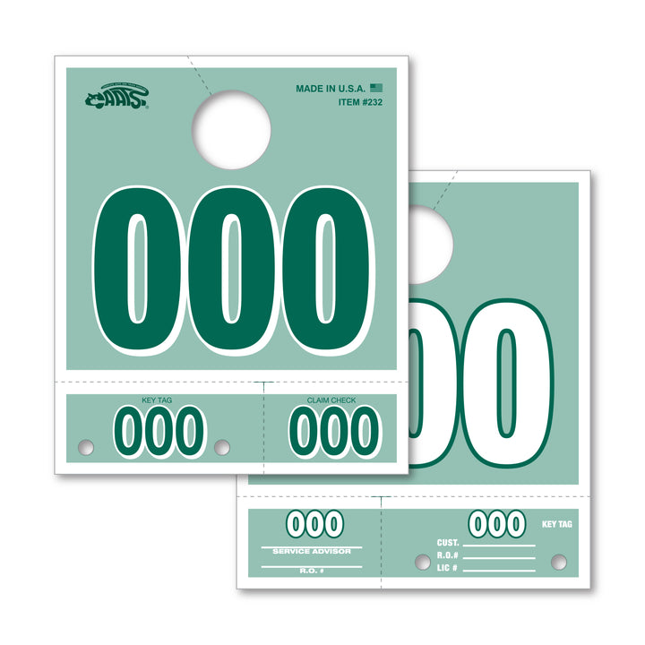 Heavy Stock Side-Padded Dispatch Tags – Red/Green Consecutive Numbers ...