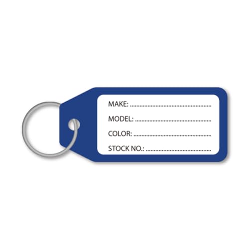 Plastic Key Tags Economical - Replacement Labels, Stainless Steel Split Ring, Round Side Design - Ideal for Auto Dealerships and Repair Shops