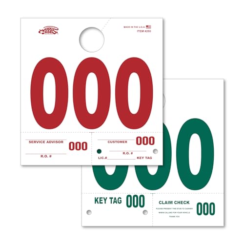 Heavy Stock Side Padded Dispatch Numbers - Efficient Dispatch Management with Biggest Bold Numbers, Customizable, Matching Key Tags, Claim Checks