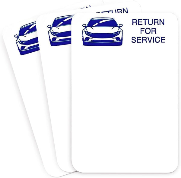 Static Cling Oil Change Stickers for Windshield – “Return for Service” Preprinted Labels 1.5" x 2.25" – Glossy Thermal Printer Compatible (Zebra 2824, GoDEX) – 400 Static Cling Labels per Roll