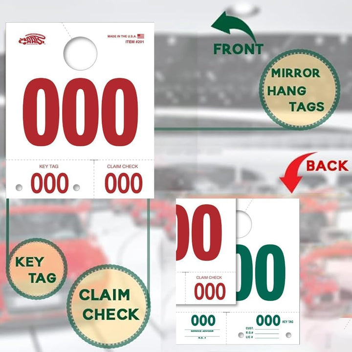 Heavy Stock Side-Padded Dispatch Tags – Red/Green Consecutive Numbers ...