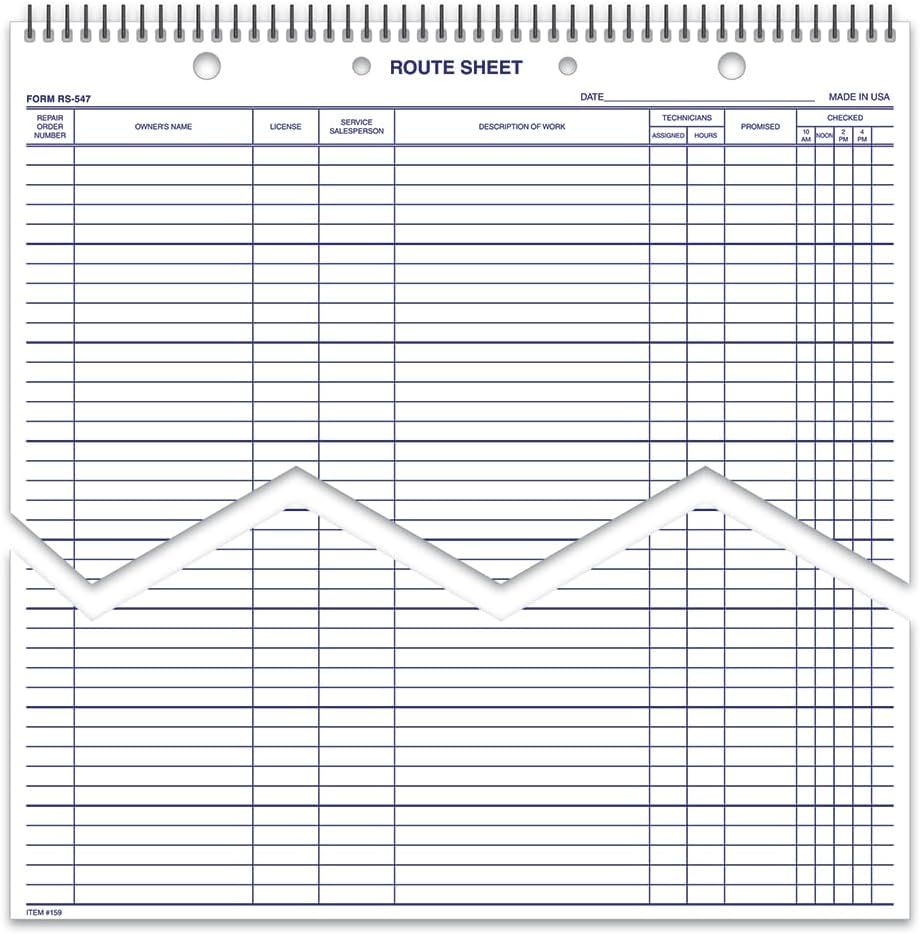 Premium Daily Service Route Sheets – 12