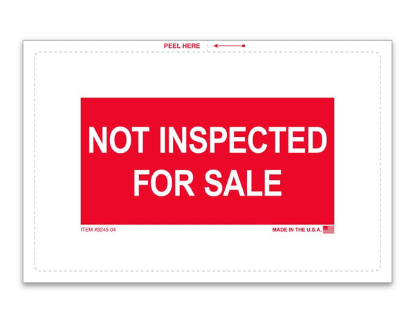 Professional "Not Inspected for Sale" Vehicle Stickers - 8" × 5-1/4", Window Installation for Outside Visibility - Clear Labels for Car Dealerships