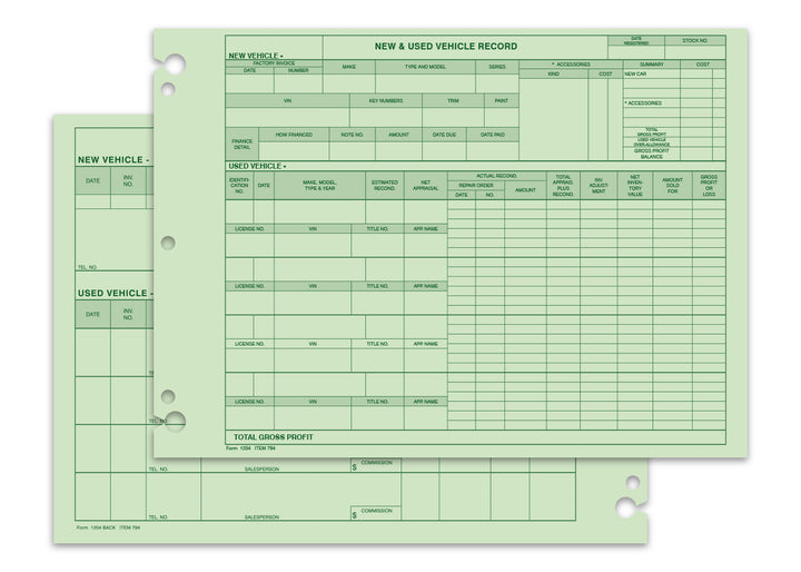 Automotive Vehicle Inventory Record