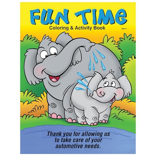 Fun Time Children's Coloring Book for Automotive Dealerships and Service Departments - 8" × 10.5" Book (16 Pages), Set of 4 Designs for Engaging Young Visitors