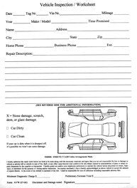 Vehicle Inspection Worksheet