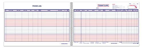 Professional UPS Log Book for Walk-in and Phone-in Tracking - 17" × 11" Coil Bound Customer Contact Log for Increasing Closing Rate - 50 Double-Sided Sheets (20 Lines per Sheet)