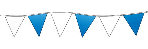 Triangle Pennants for Car Dealerships - 105' in Length with 48 12" x 18" Pennants - 4 mil Polyethylene Material - Includes Two 3' Ties for Easy Installation