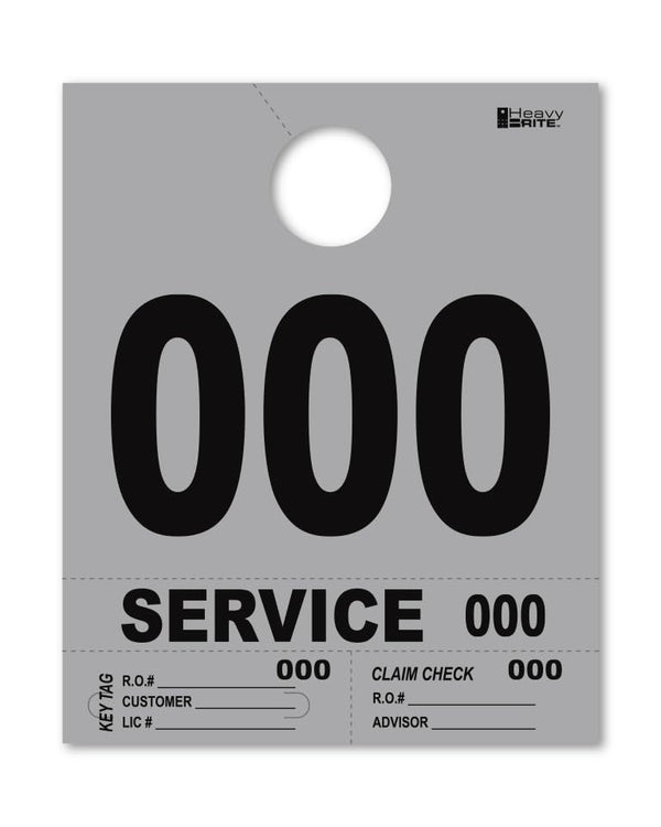 4 Part Heavy-Brite Premium Service Dispatch Numbers - Efficient Dispatch Management with Gray Bold Numbers, Customizable, Matching Key Tags, Claim Checks