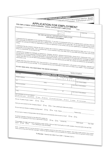 application for employment form