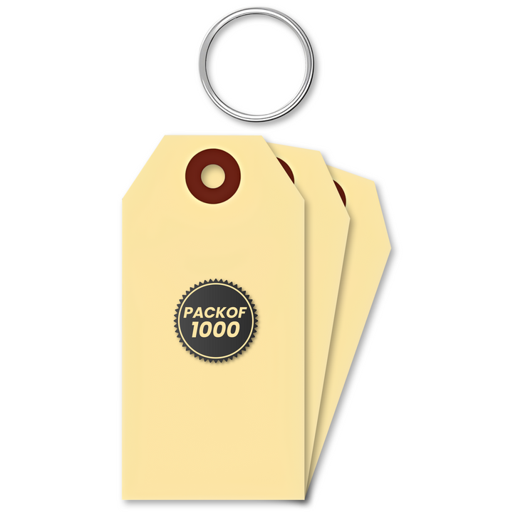 2-3/4" × 1-3/8" Heavy-Duty Manila Key Tags - 10-Point Manila Stock for Tagging Keys or Attaching to Parts and Supplies - Reinforced Hole to Hold Ring