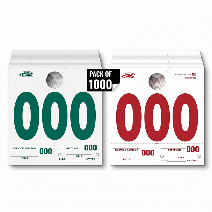 Heavy Stock Side Padded Dispatch Numbers - Efficient Dispatch Management with Biggest Bold Numbers, Write-On Matching Key Tags, Claim Checks