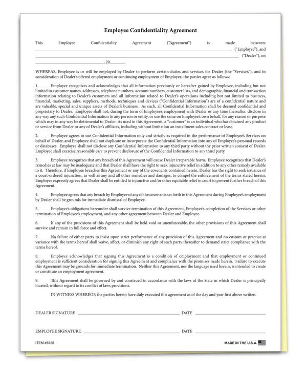 confidentiality agreement forms