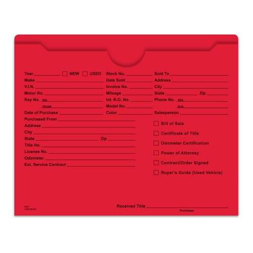 Deal Jacket Checklist.pdf Printed Deal Jackets for Automotive Dealerships – Ultra Heavy Duty 150 ...