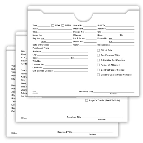 Deal Jacket Checklist.pdf Printed Deal Jackets for Automotive Dealerships – Ultra Heavy Duty 150 ...