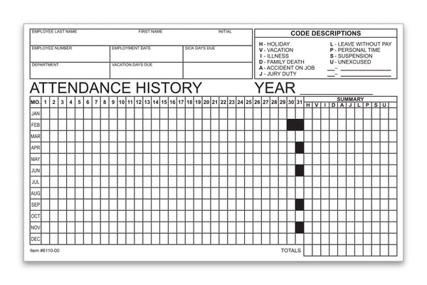 employee attendance record