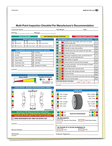 Tim Inspection Sheet Vehicle Inspection Checklist & Multi Point Inspection Form – Microtec