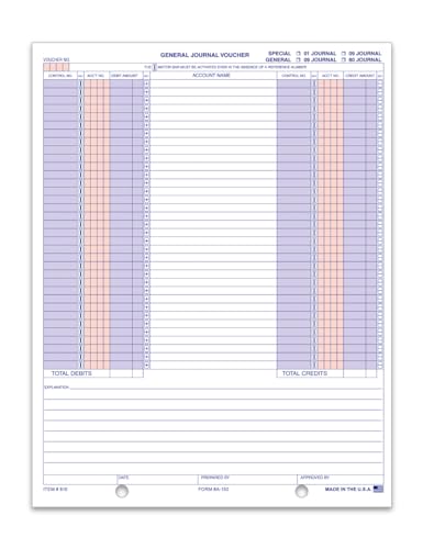journal voucher forms