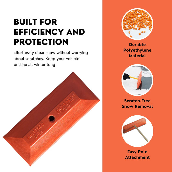 Snow Rake Foam 18″ Heavy‑Duty Snow Rake Head – Orange Foam for Car & Truck Poles ...