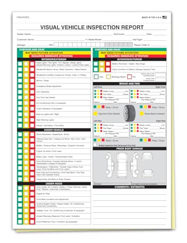 visual vehicle inspection report