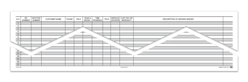 Automotive Route and Appointment Sheet - Large 22" x 17" White Paper Pad with 57 Lines/Sheet (Black Print) - Efficient Tracking System