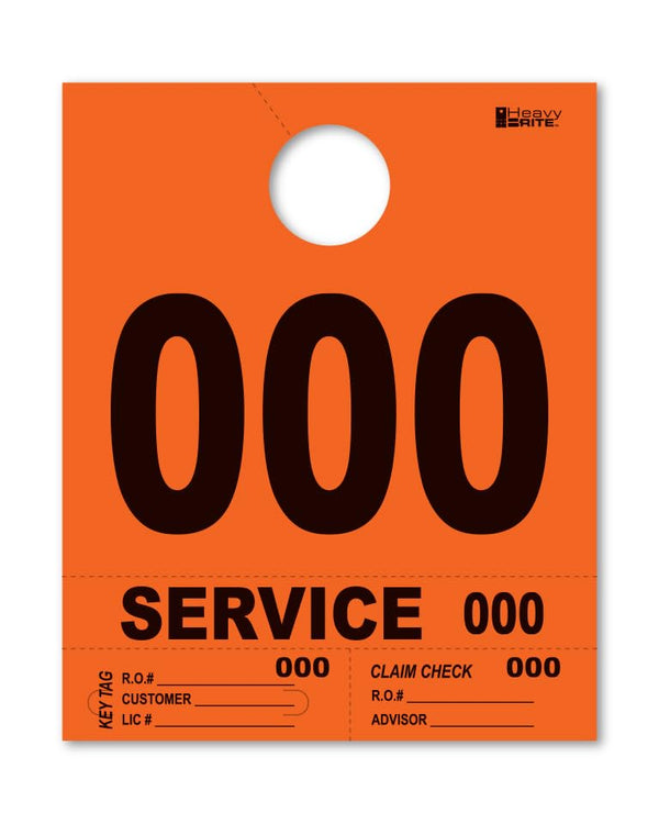 4 Part Heavy-Brite Premium Service Dispatch Numbers - Efficient Dispatch Management with Orange Bold Numbers, Customizable, Matching Key Tags, Claim Checks